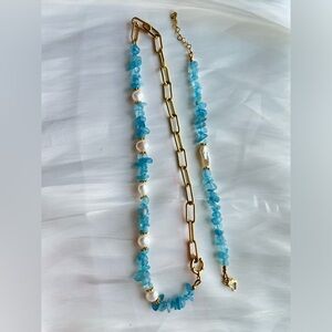 Stunning natural aquamarine necklace & bracelet sets